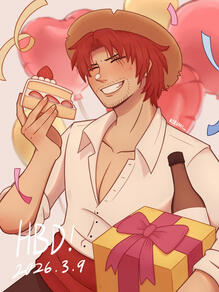Shanks birthday art (one piece)