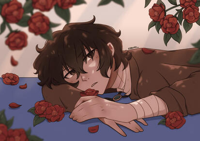 Dazai art based on manga cover (bungo stray dogs)