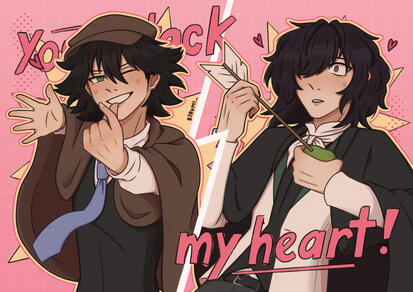 Ranpo and Poe art based on Heart Attack by Loona (Bungo Stray Dogs